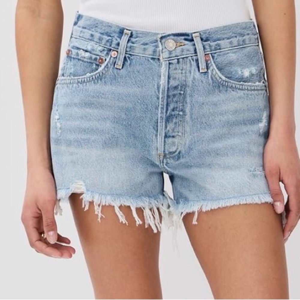 Agolde Parker Swapmeet Frayed Hem Denim Shorts sz 31